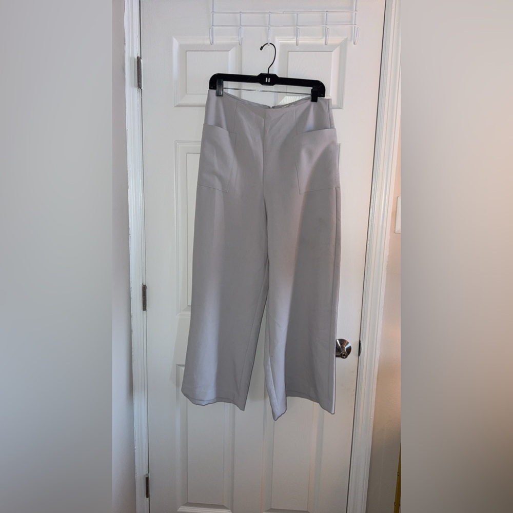 Jason Wu Light Gray Wide-Leg Pants